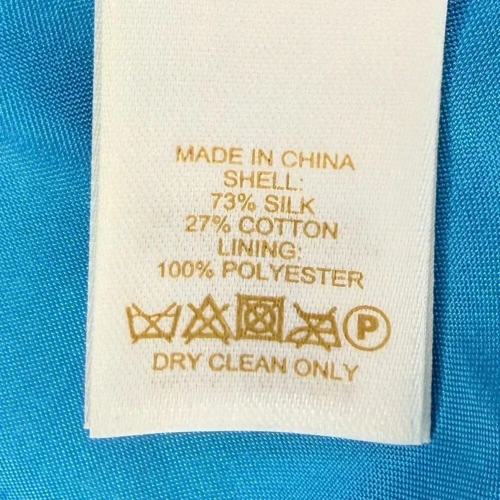 Kate Spade New York Blue Evie Sleeveless Shift Dress Mikado Silk Blend Sz 2 GUC!